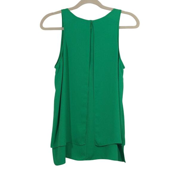 A Dalia Women's Green Flowy Layered Sleeveless Tank Blouse Top Shirt Size S - Picture 5 of 9